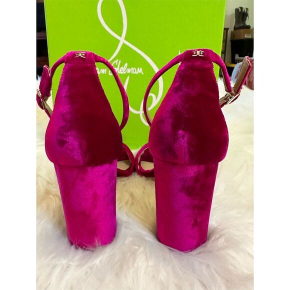 Sam Edelman Women's Velvet  Slingback Raspberry, Size 10 New in Box - Picture 8 of 17